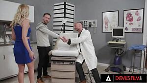 Cherry Kiss cheats on husband, chokes on doctor's monster cock doggystyle in hospital