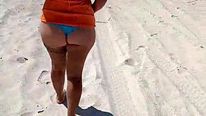 Mexicana Whore Flashes Tits And Ass Groped On Public Beach!