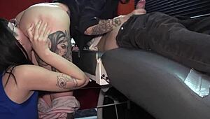 mei pang's piercing cock gets happy ending in wet ffm threesome with john lemon's huge dick