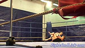 oh man these glamour wrestling babes they finger lick pussies then strap on fuck wild!!