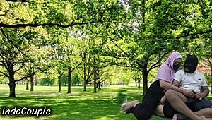 Real Muslim Couple Outdoor Public Park Sex Affair