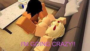 whoa this roblox dude wrecks that nasty girl's pussy and throat with his monster cock sounds included