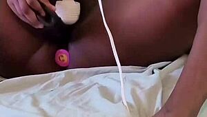 Wild African hippy girl fingers pussy to wild solo orgasm