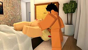 whoa this roblox dude wrecks that nasty girl's pussy and throat with his monster cock sounds included
