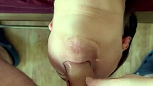 Wife Devours Balls Upside Down In Wild Sucking Frenzy!