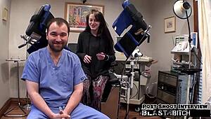 you won't believe how lainey's shaved pussy gets filled with hot cum after ball licking backstage