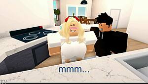 whoa this roblox dude wrecks that nasty girl's pussy and throat with his monster cock sounds included