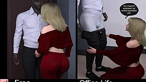 Blonde Wife's Perfect Ass and Big Clit Tease in Black Nylons During Hard Cheating Fuck