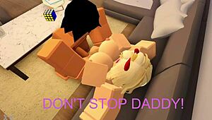 whoa this roblox dude wrecks that nasty girl's pussy and throat with his monster cock sounds included