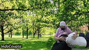 Real Muslim Couple Outdoor Public Park Sex Affair