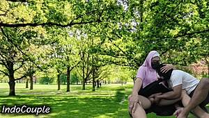 Real Muslim Couple Outdoor Public Park Sex Affair