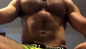 check out muscle geno flexing hard, he demands you worship every ripped inch of his bodybuilder frame