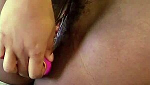 Wild African hippy girl fingers pussy to wild solo orgasm