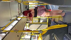 brazilian guy sneaks maid home she blows him wild on bus