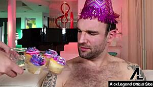 Alex Legends' big dick milf Ashley Graham deepthroats and rides cowgirl with cum on tits