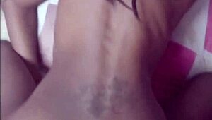 petite ebony domestic kneels to suck boss cock then bends for doggystyle pounding