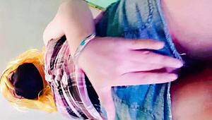 whoa, check out maddy diamond stroking her cock with corn till she explodes... damn! 😏