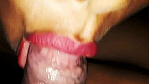 sexy girl sneaks in room sucks my dick i cum on her lips