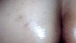 Boss Cherokee's phat latina ass rides oiled dick cowgirl fingering her tight hole