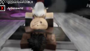 fucking the cowgirl hard then breeding her deep in roblox