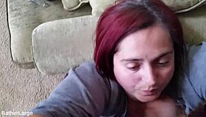 Big tit BBW slut drops to knees for thick facial cum ropes everywhere