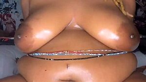Oiled BBW Pounds Huge Black Cock!