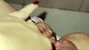 i sneak into stepbro's bathroom locking door fantasizing his cock slamming my shaved pussy hard