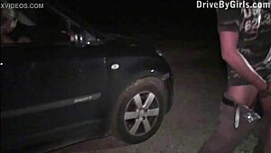 Krystal Swift strips big boobs in car before public outdoor doggy orgy