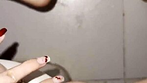 i sneak into stepbro's bathroom locking door fantasizing his cock slamming my shaved pussy hard