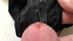 Girlfriend's Dirty Panties Get My Thick Cock Rub!