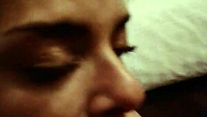 dirty latina slurps massive black cock in hungry sucking frenzy