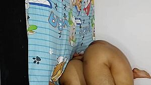 fucking my slut wife rough in stepbro's room then he walks in 😈💦