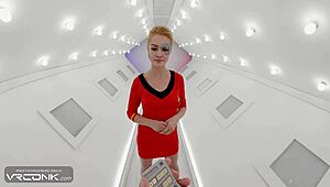 blonde commander anal creampie gaping in star trek cosplay