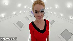 blonde commander anal creampie gaping in star trek cosplay