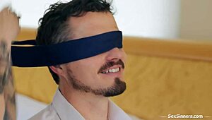 What If Your Wife Sneaks a Blindfolded Double Penetration Right Under Your Nose?