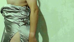 smooth indonesian babe with huge ass tries new satin skirt flashing her wet pussy bokep style