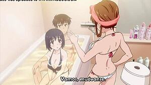 stepsister slips into bathroom for private anime relaxation moment alone