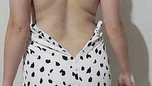 smooth indonesian babe with huge ass tries new satin skirt flashing her wet pussy bokep style