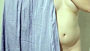 smooth indonesian babe with huge ass tries new satin skirt flashing her wet pussy bokep style