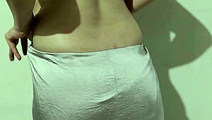 smooth indonesian babe with huge ass tries new satin skirt flashing her wet pussy bokep style