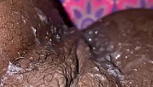 Ebony Slut Takes Massive BBC Creampie In Tight Pussy Then Squirts Hard