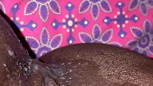 Ebony Slut Takes Massive BBC Creampie In Tight Pussy Then Squirts Hard