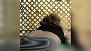 I'm fucking my pierced pussy outside like the biggest slut ever