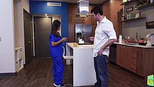 Ella Knox's nurse role hides her craving to squeeze those massive tits tight