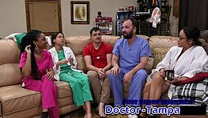 dr tampa checks aria nicole's body in her yearly exam 😏👀 feet up and spreading wide