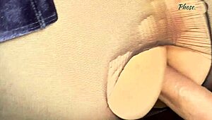 brunette slut in black pantyhose begs for anal pounding