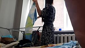 Fucked Bent-Over Girlfriend Pussy Hard During Laundry