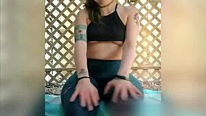 I'm fucking my pierced pussy outside like the biggest slut ever