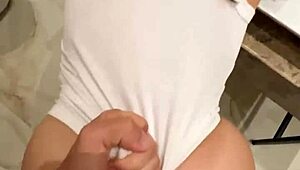 Ever sneaked bathroom doggystyle creampie at a wild college party?