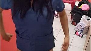 i film my ass in empty hospital corridor on christmas eve so horny for boyfriend